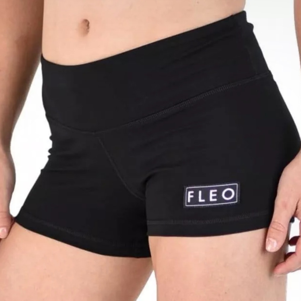 SOLD!!! FLEO Set of 2 four inch inseam bike shorts black and vibrant forest